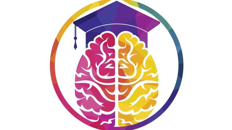 Icono de cerebro y gorra de graduación, simbolizando las maestrías en psicología