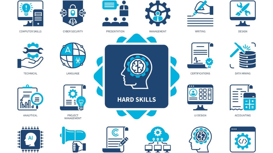 Iconos de habilidades duras o hard skills