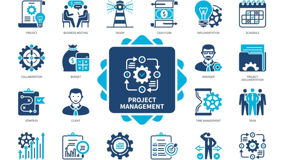 Iconos concepto de Proyect Management