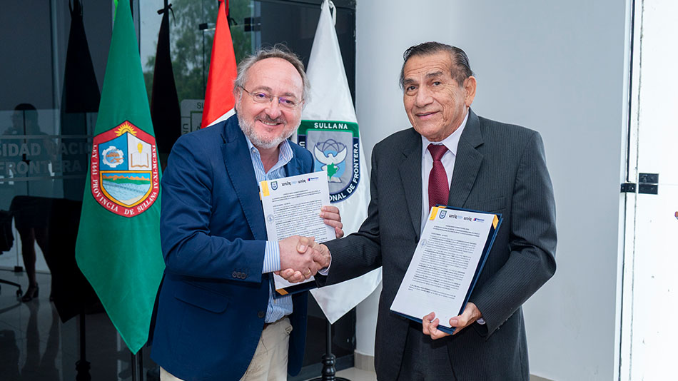 Manuel Herrera, director académico de Relaciones Internacionales de UNIR, y José Florentino Molero López, presidente de la Comisión Organizadora de la UNEF.
